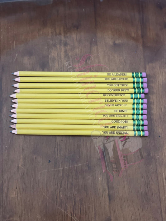 Positive Affirmation Engraved Pencils